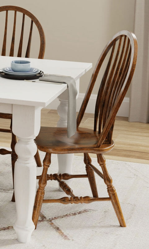 RH Yoder Bent Feather Bow Chairs Dining Room Furniture Set
