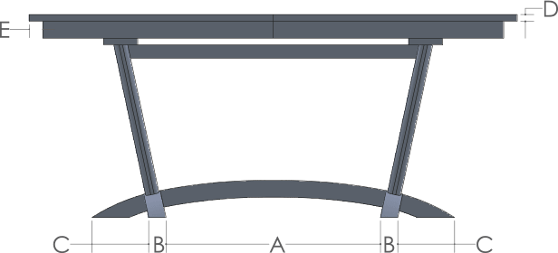 RH Yoder Beckett Table Side View Dimensions