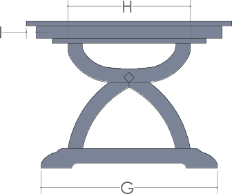 RH Yoder Carmen Table End View Dimensions