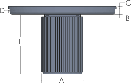 RH Yoder Casey Table Side View Dimensions