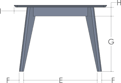 RH Yoder Davis Table End View Dimensions