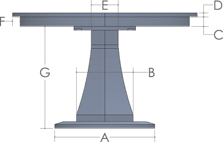RH Yoder Emerson Table Side View Dimensions