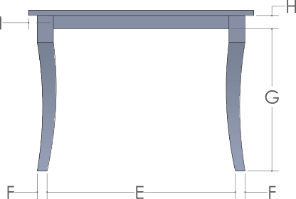 RH Yoder Fenmore Table End View Dimensions