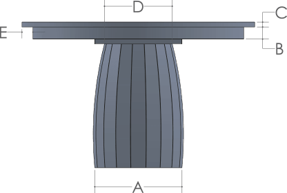 RH Yoder Keelan Table Side View Dimensions