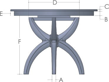 RH Yoder Niles Pub Table Side View Dimensions