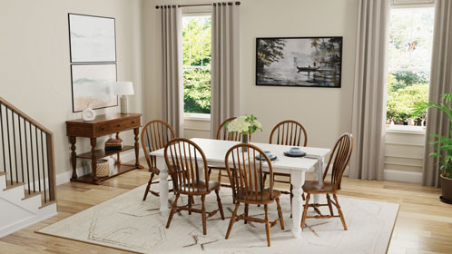 RH Yoder Old Traditions Table with Bent Paddle Chairs Dining Room Furniture Collection