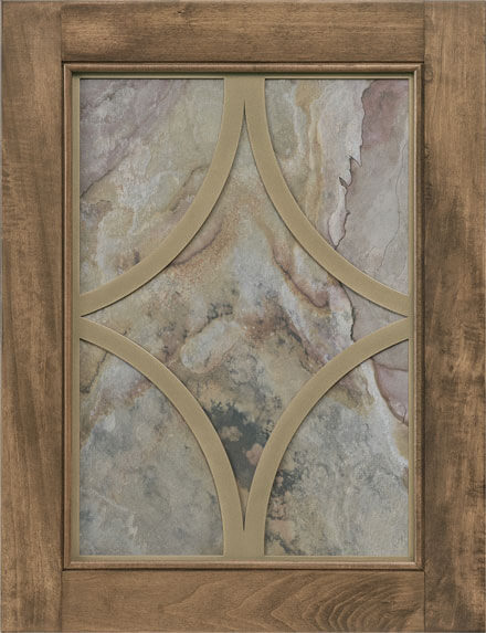 RH Yoder Regal Designer Server Door with Autumn Leaf Insert and Gold Metal