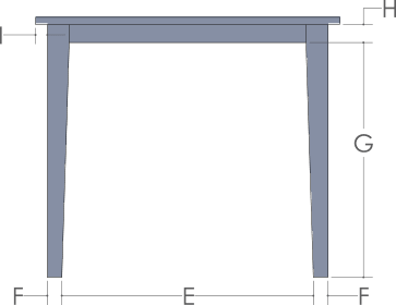 RH Yoder Roanoke Pub Table End View Dimensions