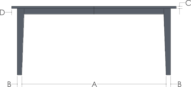 RH Yoder Roanoke Table Side View Dimensions