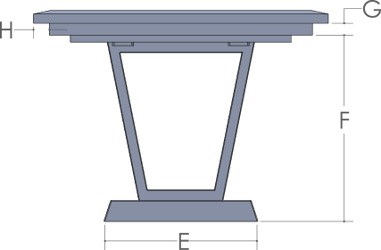 RH Yoder Sinclair Table End View Dimensions