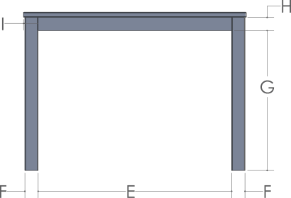 RH Yoder Theo Table End View Dimensions