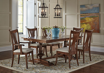 RH Yoder Benjamin Chairs with Clawson Table Dining Room Furniture Set