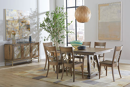 RH Yoder Regal Chairs, Majesty Table and Regal Designer Server Dining Room Furniture Set