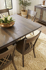 RH Yoder Sinclair Chairs, Kentmere Table and Sinclair Designer Server Dining Room Furniture Set Detail
